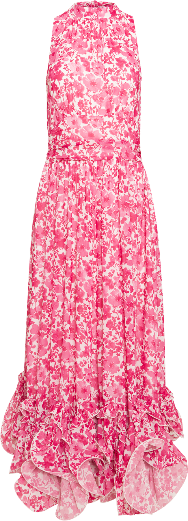 Harriet Chiffon Dress - Rosa Mönster