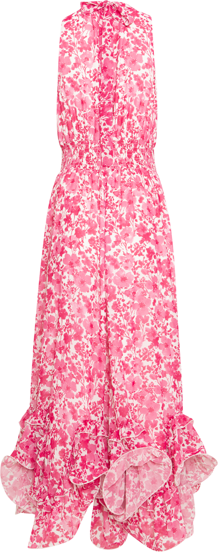 Harriet Chiffon Dress - Rosa Mönster