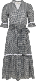 Gertrude Gingham Klänning - Svart/Vit