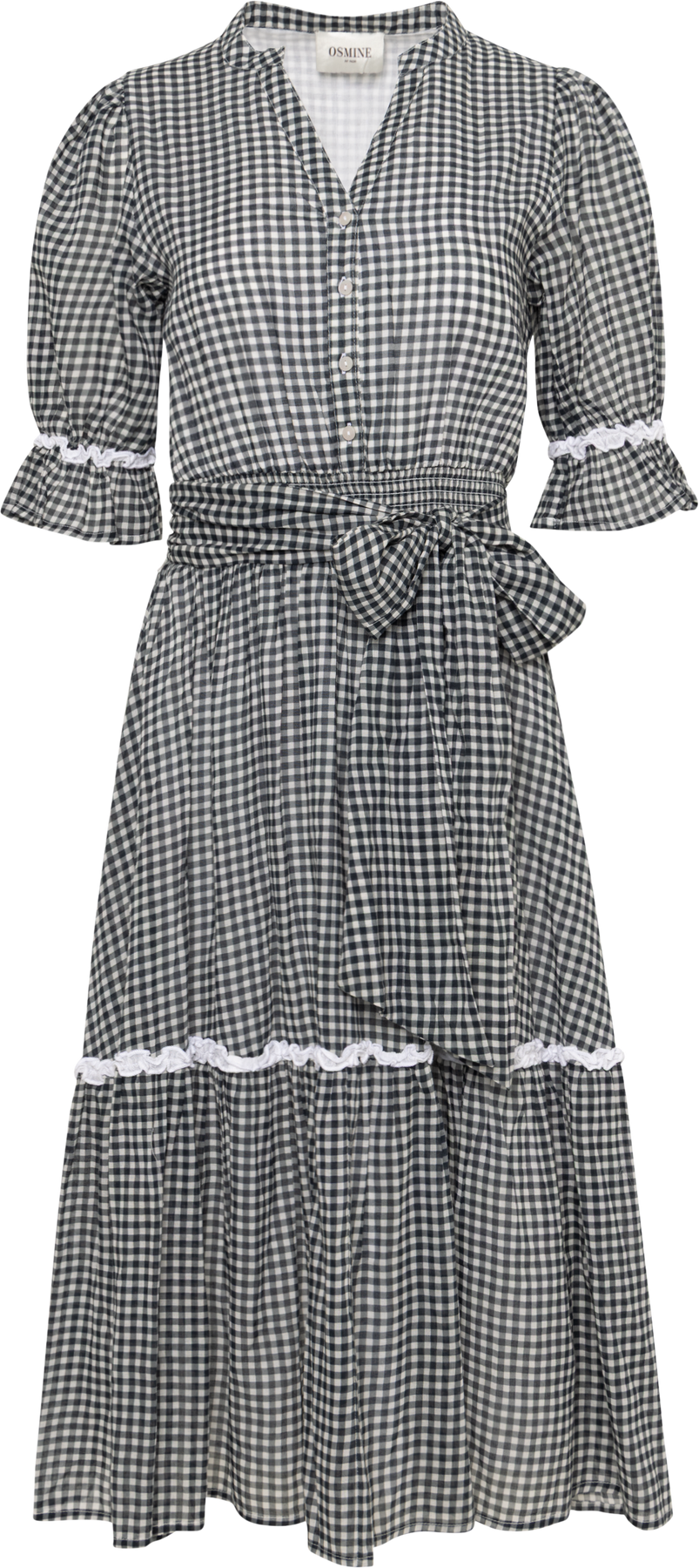 Gertrude Gingham Klänning - Svart/Vit