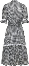 Gertrude Gingham Klänning - Svart/Vit