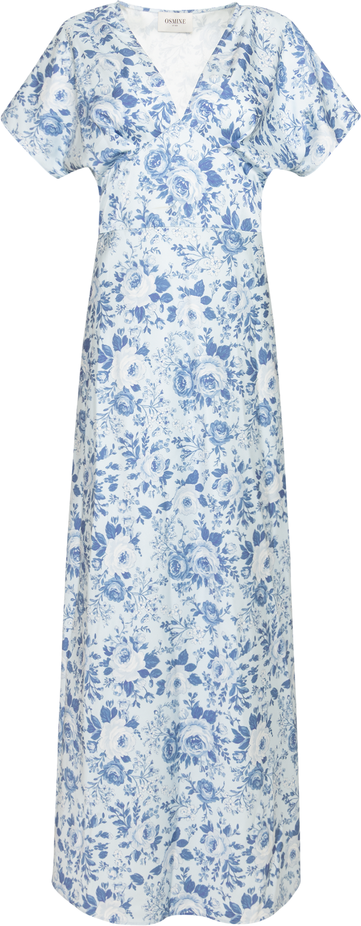 Kristin Satin Flower Dress - Blå