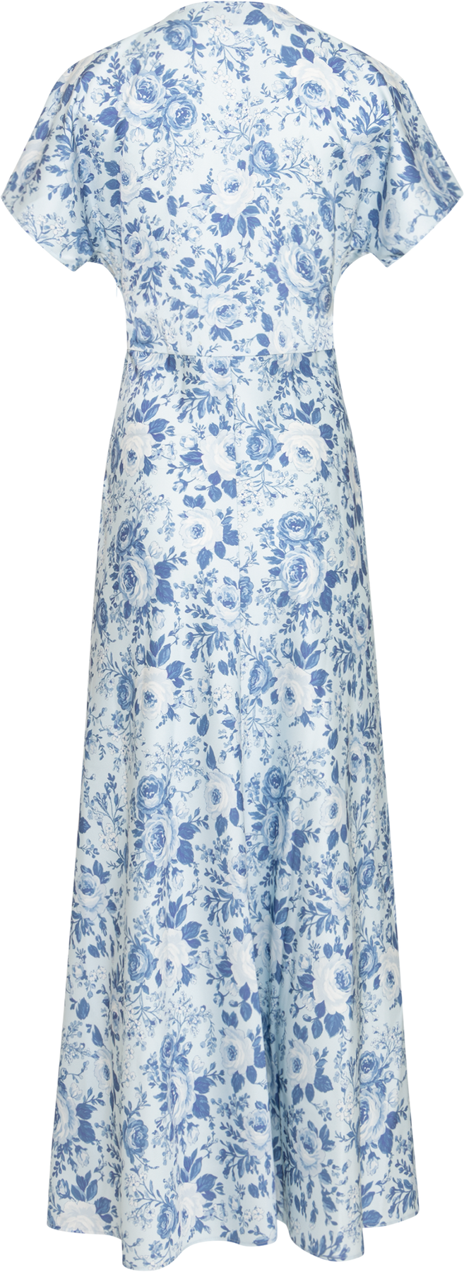 Kristin Satin Flower Dress - Blå