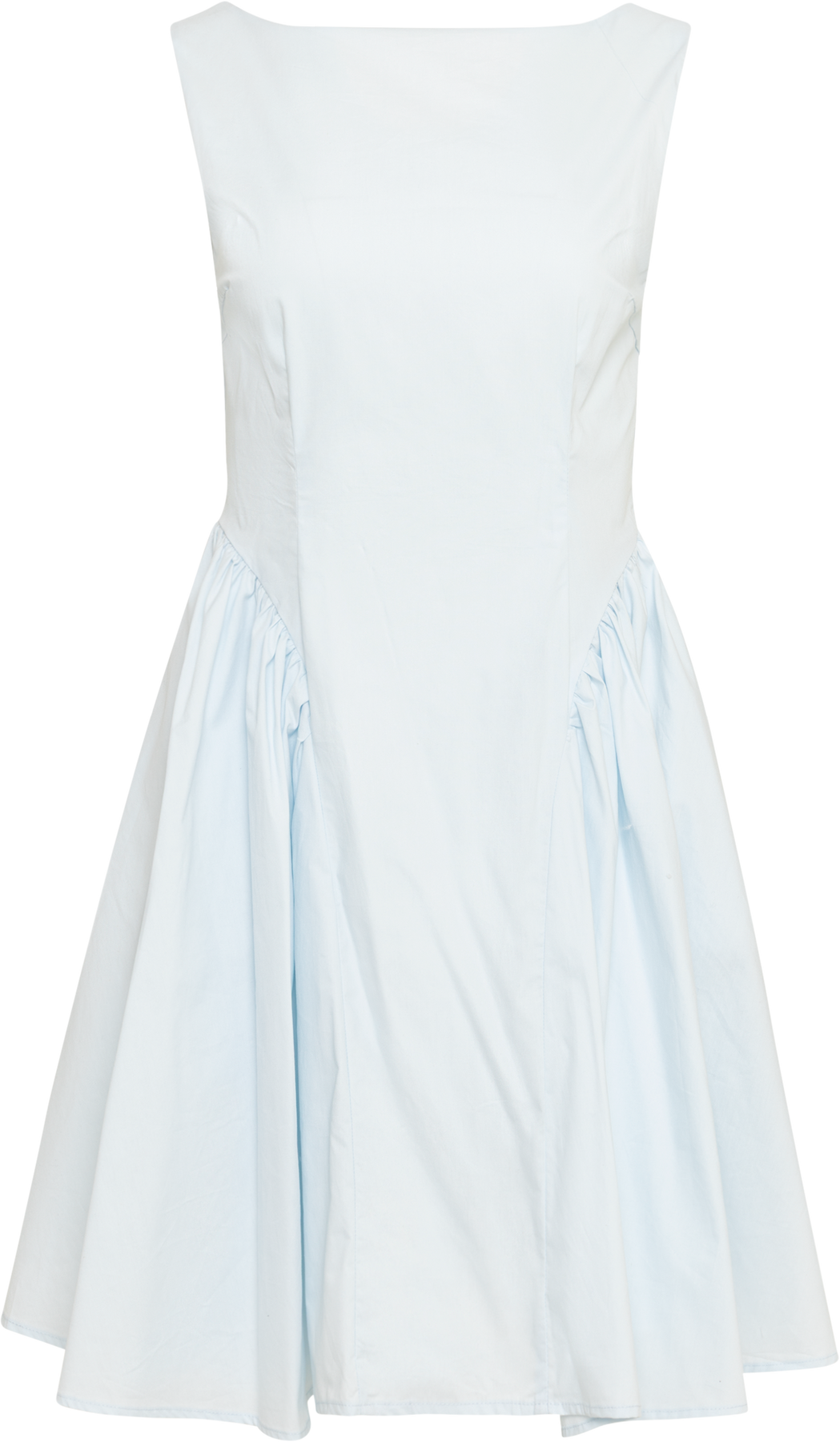 Elva Cotton Poplin Miniklänning - Ljusblå