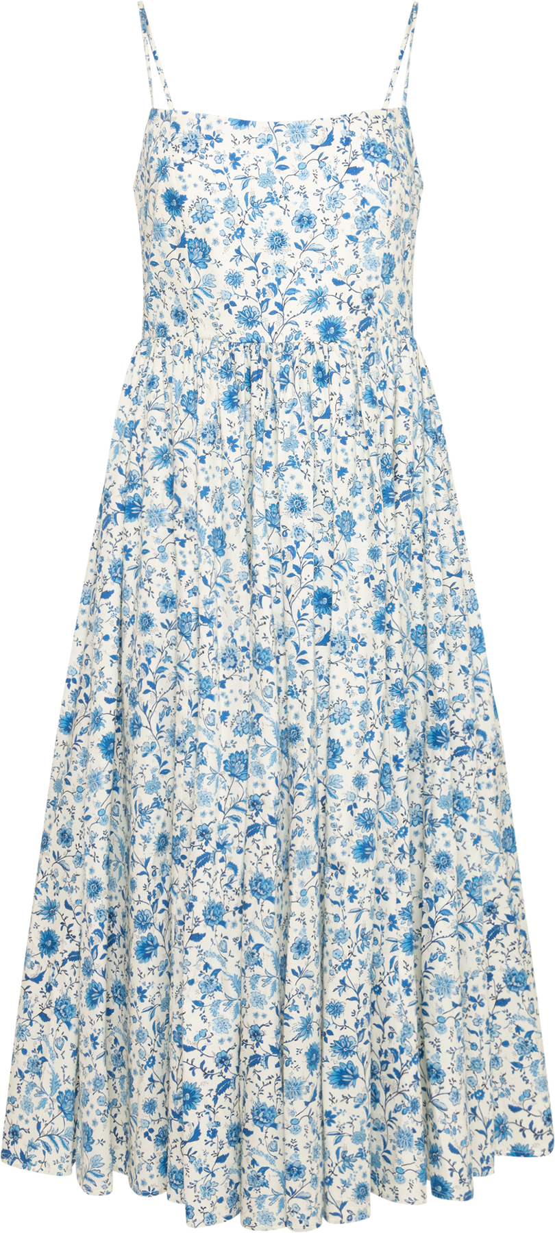 Thyra Cotton Strap Midiklänning - Blå