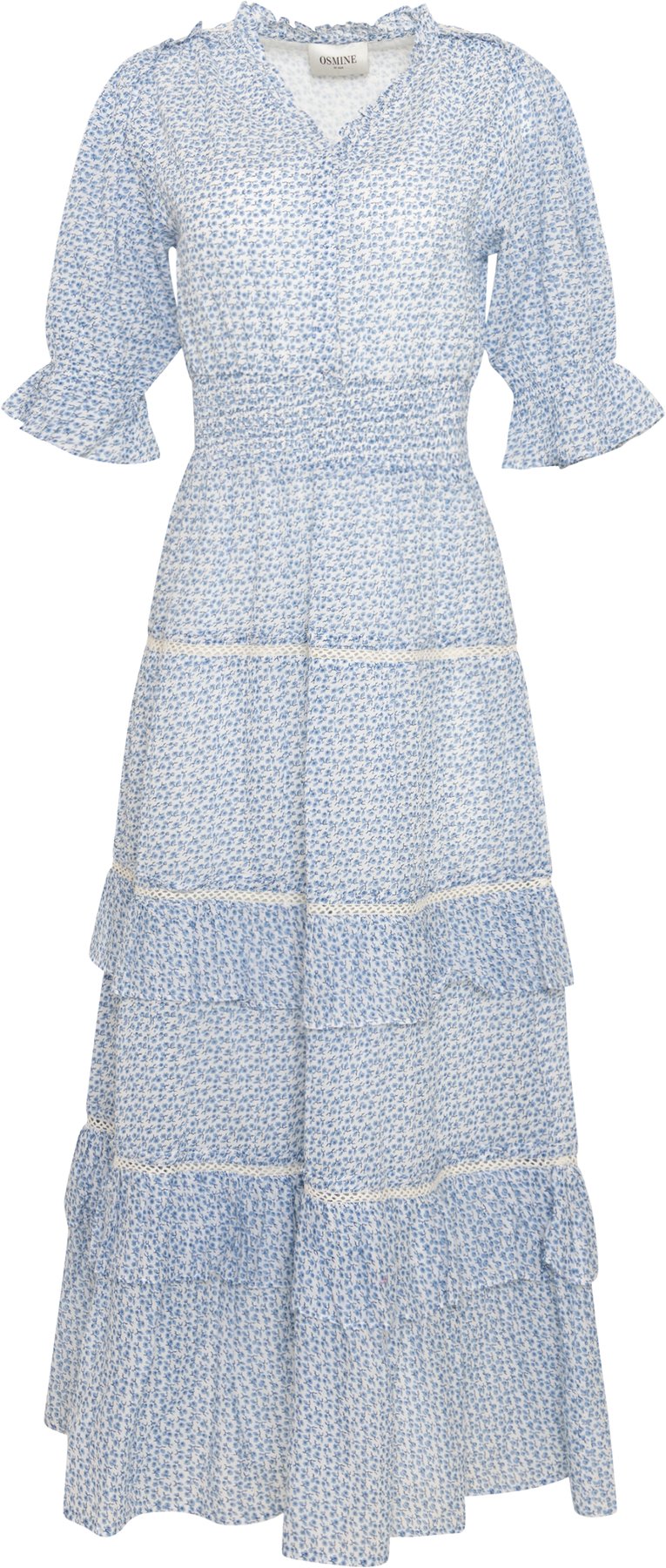 Vera Cotton Flower Dress - Blue Flower