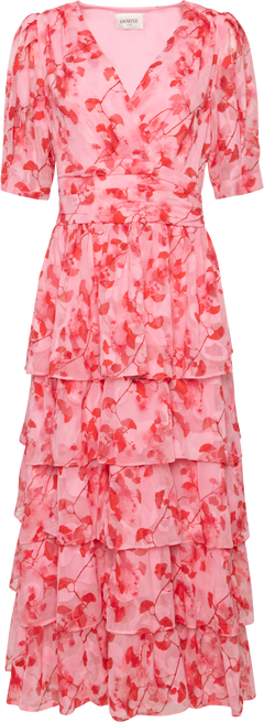 Jade Goddess Midi Dress - Pink/Red