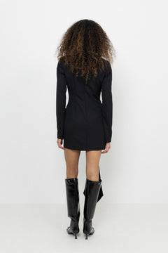 Mini Dress W/ Ls - Black