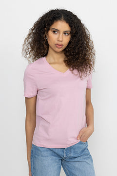 Essential Ss V-Neck Tee Noos - Bleached Mauve
