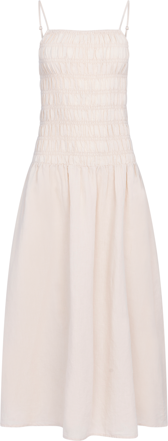 Amalie Maxi Linen Dress - Creme