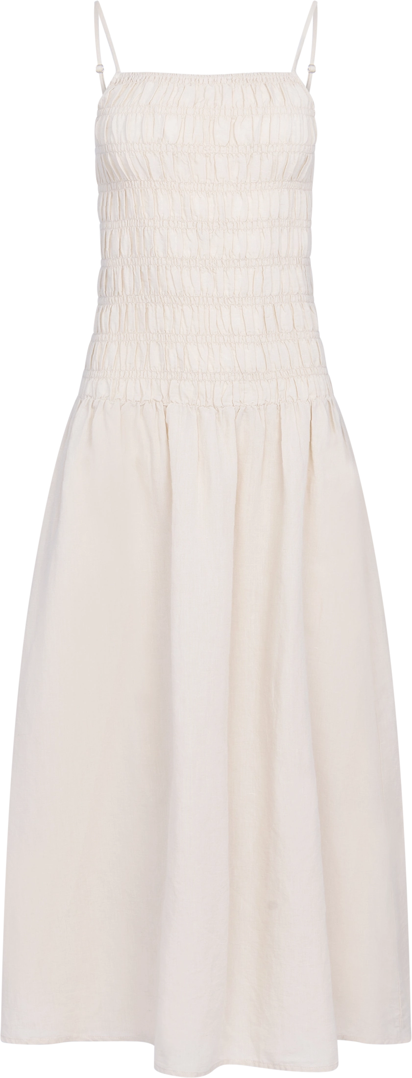 Amalie Maxi Linen Dress - Creme