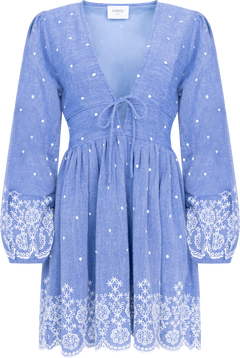 Runa Chambray Mini Dress - Blue