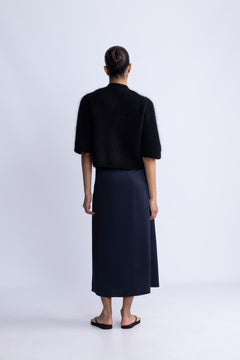 Andrea Knit Rib Cardigan - Black