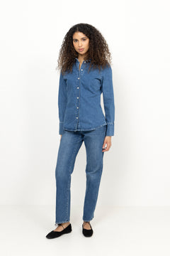 Regular Agathe Denim Shirt - Medium Blue Denim