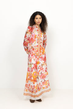 Quitterie Long Skirt - Coral