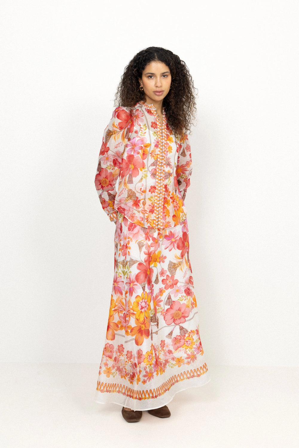 Quitterie Long Skirt - Coral