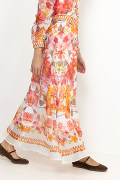 Quitterie Long Skirt - Coral