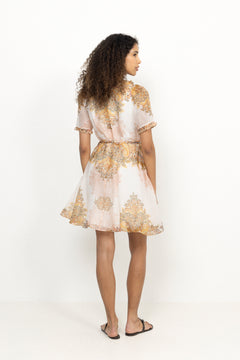 Micah Silk Linen Dress - Ivory