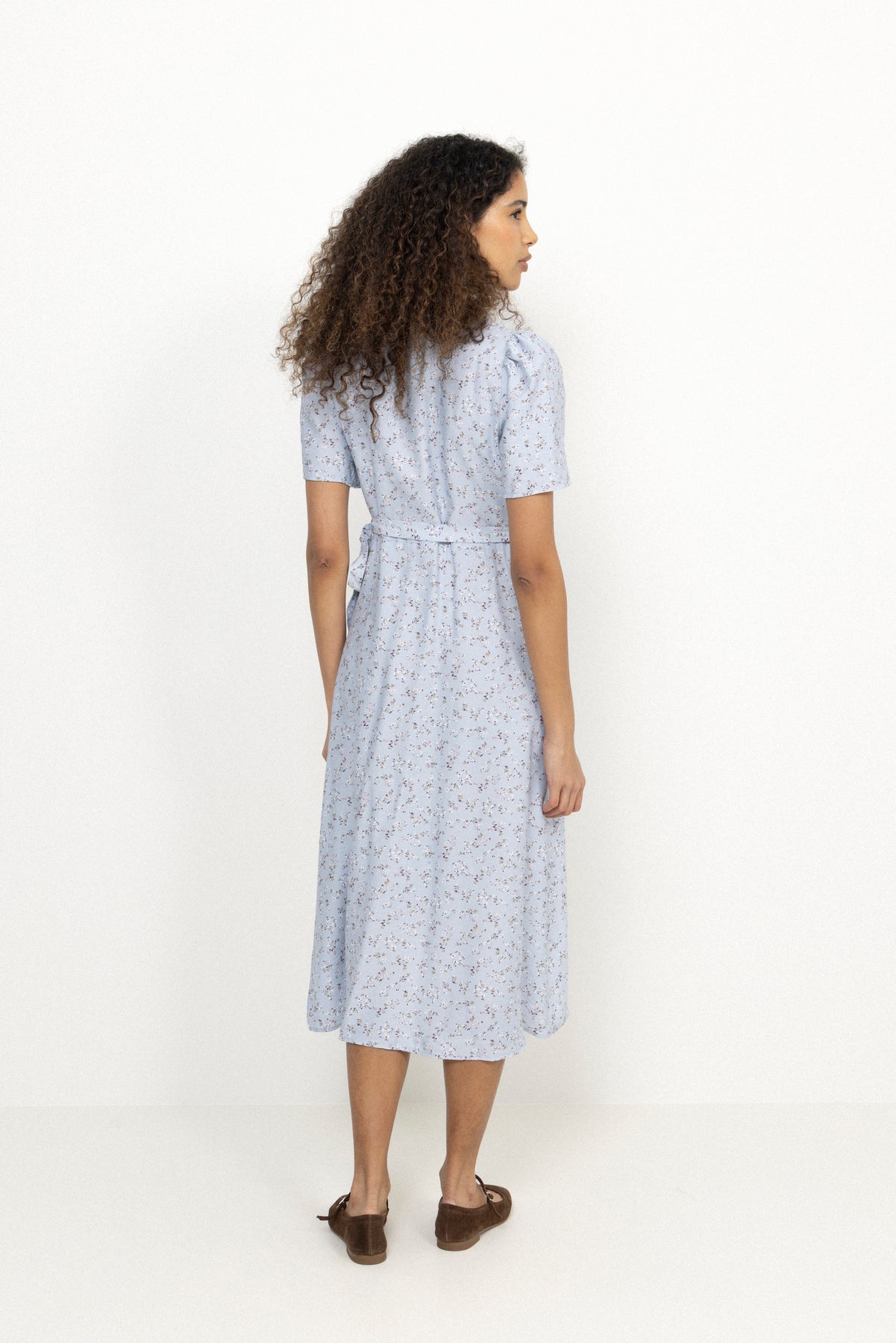 Peony Dress - Ljusblå/Off-white