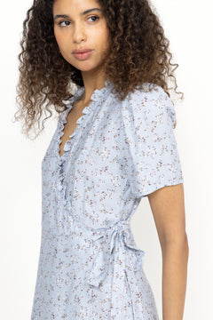 Peony Dress - Light Blue/Off White