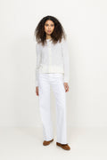 Thea Ls Knit Merino Kofta - Egret