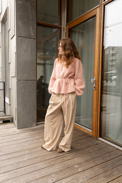 Fredrikke Chunky Cardigan - Dusty Pink
