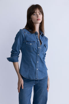 SanillaPW SH - Medium Blue Denim