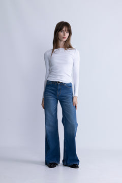 Irina Wide Leg - Medium Wash Blue Denim