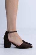 Biadevived Pump Micro Suede - Mörkbrun
