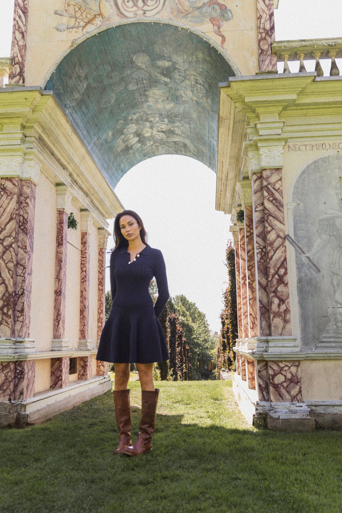 Aslaug Knit Mini Dress - Navy
