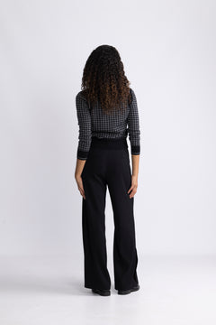 Houndstooth Jacquard Polo - Black