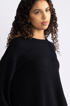 Yasbabette Ls O-Neck Knit Pullover - Black