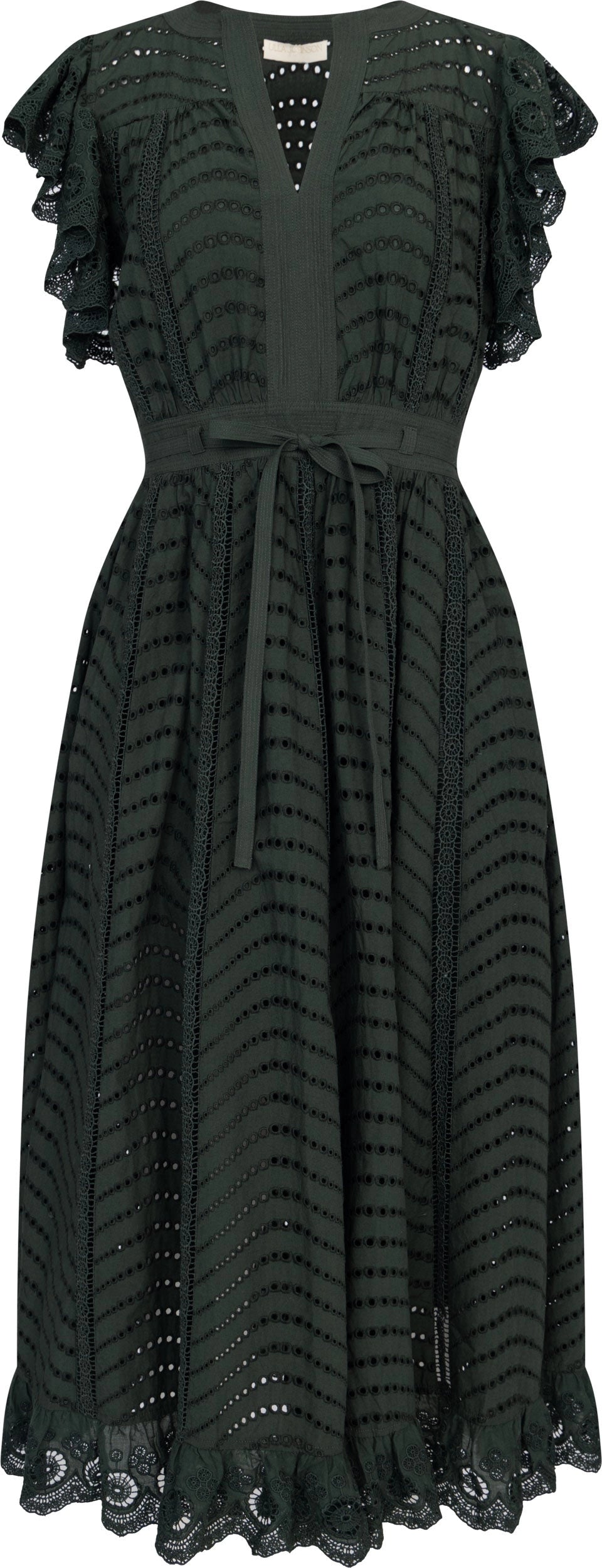 Olga Flutter Sleeve Midi Dress - Cypress