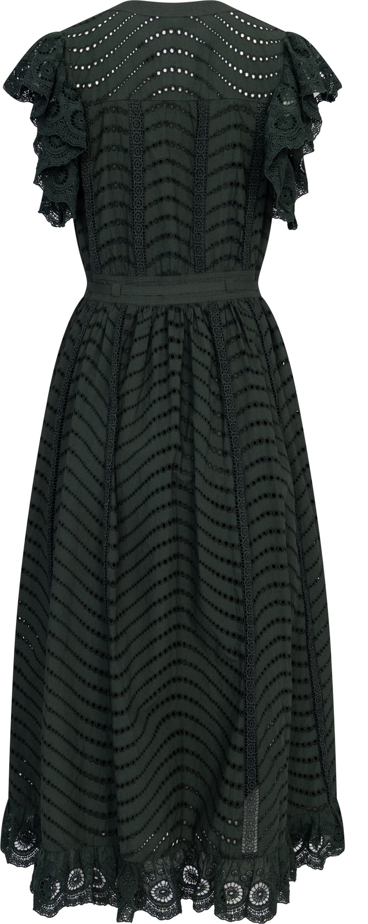Olga Flutter Sleeve Midi Dress - Cypress