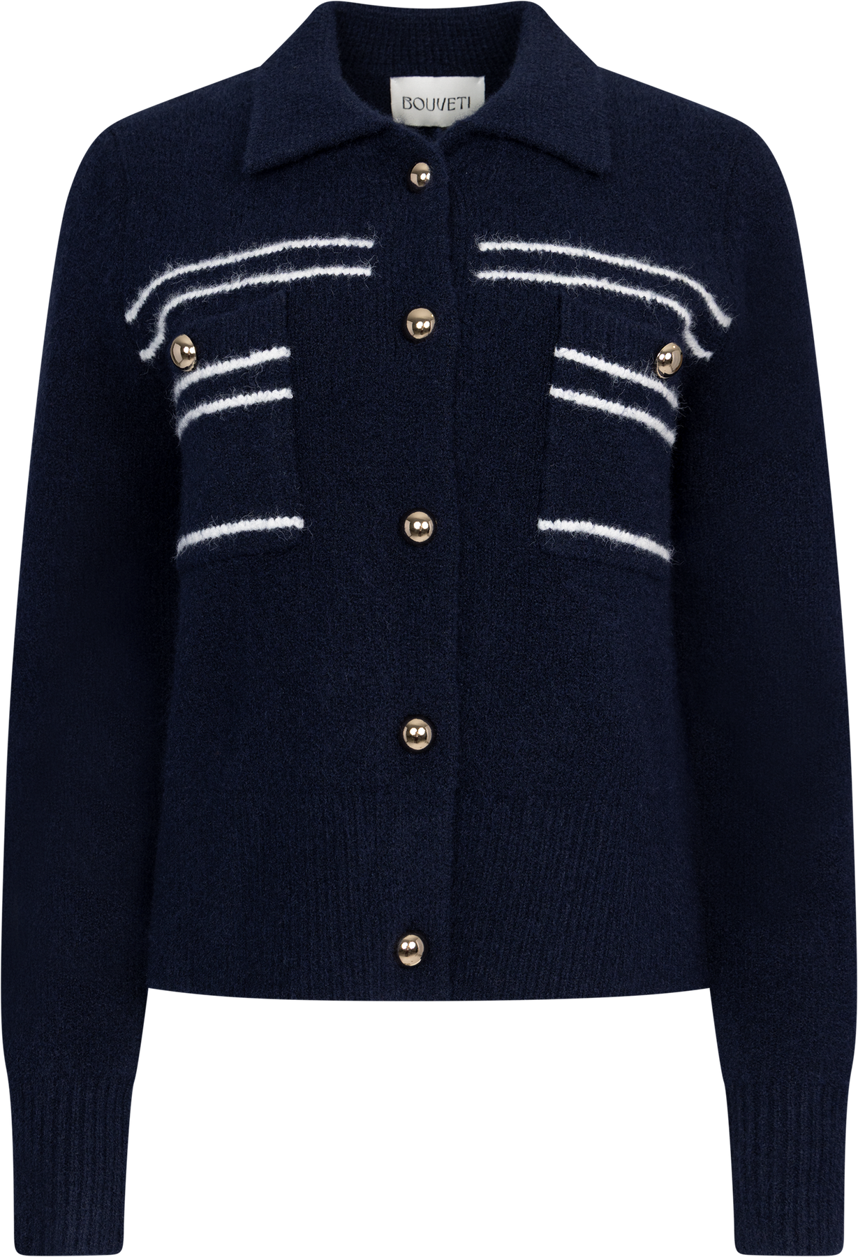 Lisa Stitch Pocket Cardigan - Marinblå