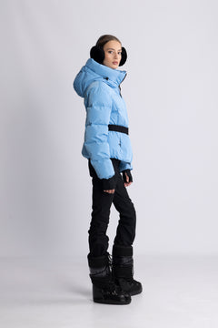 Emily Down Belt Jacket - Lt Blue