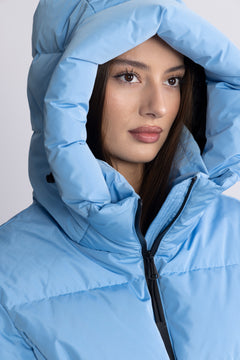 Emily Down Belt Jacket - Lt Blue
