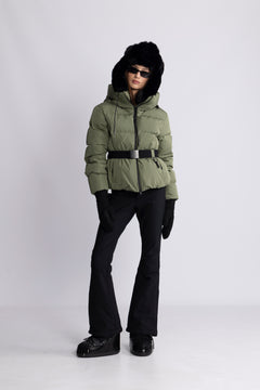 Emily Down Belt Jacket - Green