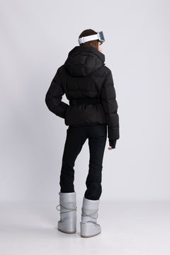 Emily Down Belt Jacket - Black