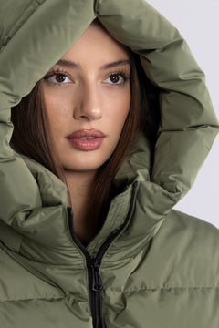 Emily Down Belt Jacket - Green