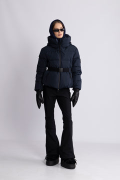 Emily Down Belt Jacket - Navy