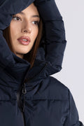 Emily Down Belt Jacket - Marinblå
