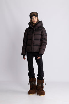 Angelika Down Puffer Jacket - Brown