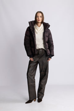 Angelika Down Puffer Jacket - Brown