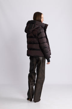 Angelika Down Puffer Jacket - Brown