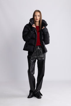 Angelika Down Puffer Jacket - Black