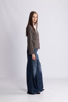 Liz Cashmere Knit Cardigan - Brown Melange
