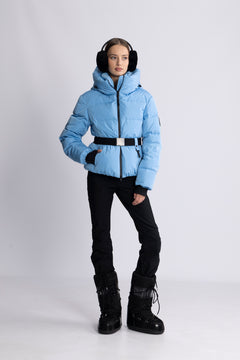 Emily Down Belt Jacket - Lt Blue