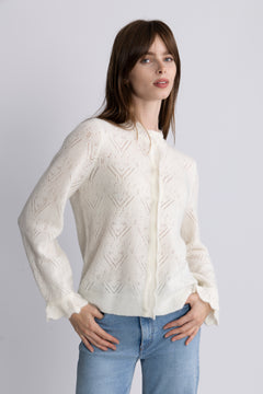 Yaspino Ls Knit Cardigan - Birch