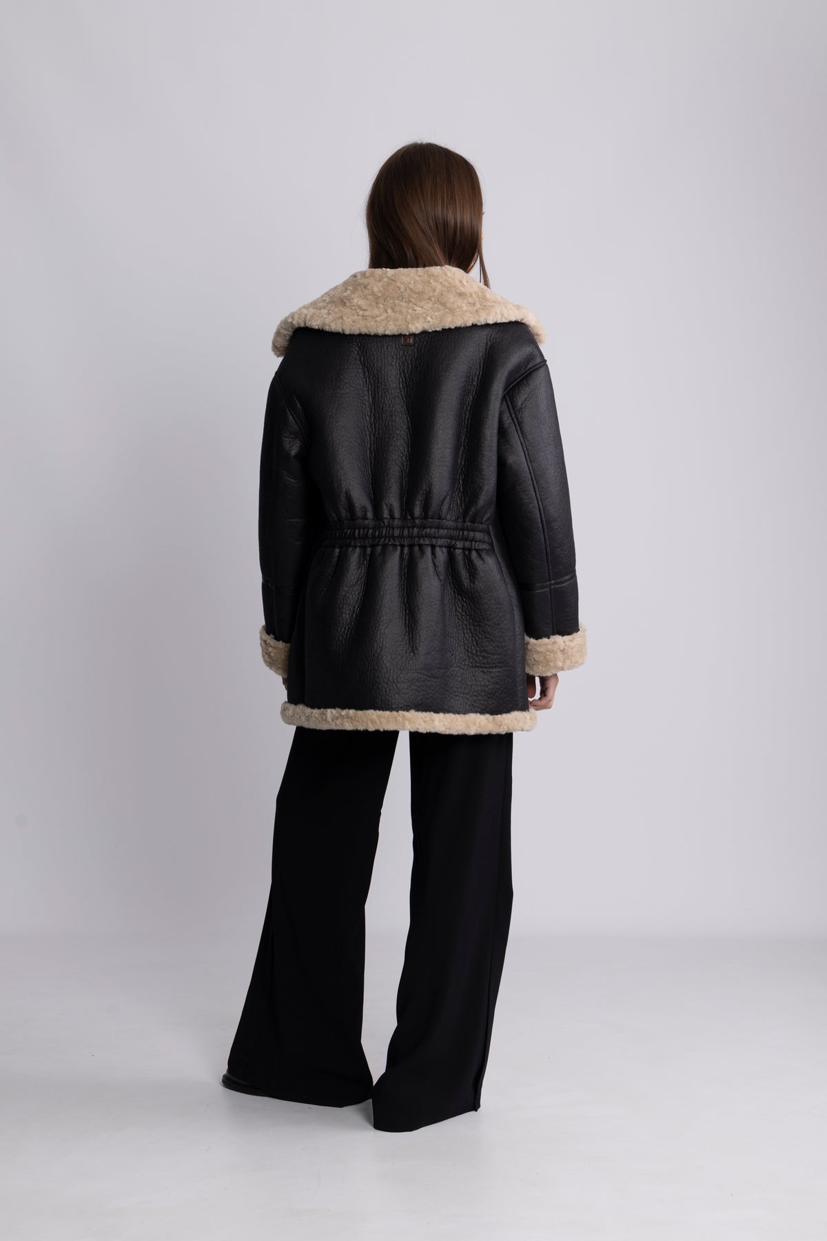 Marta Shearlingjacka - Svart/Creme